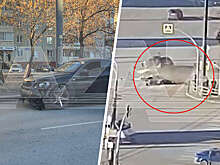 Появилось видео, на котором водитель BMW сбил пешеходов в Челябинске
