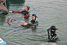 Все экспонаты затоплены, осталось перерезать ленточку: в Янтарном состоялось техническое открытие подводного парка