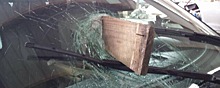 В Саратове упавшая с крыши лестница пробила лобовое стекло автомобиля
