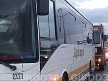 На Северном обходе столкнулись мусоровоз и туристический автобус