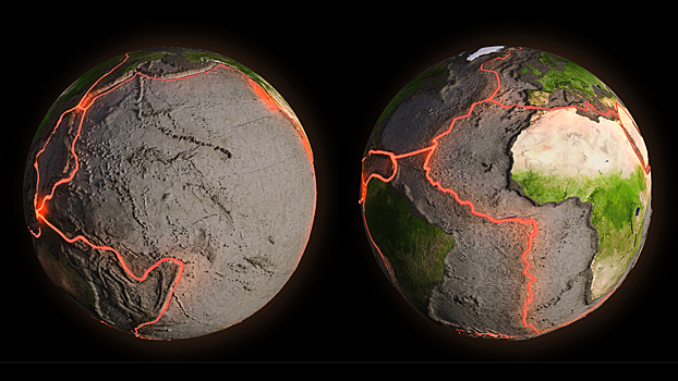 Древние тектонические плиты «растекаются» по ядру Земли