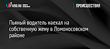 Пьяный водитель наехал на собственную жену в Ломоносовском районе