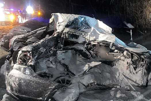 Трое погибли из-за столкновения легковушки с большегрузом на трассе в Кузбассе