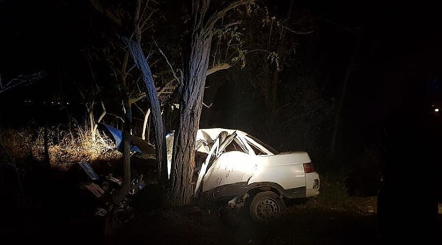 В Краснодарском крае после столкновения автомобиля с деревом погиб водитель и пострадали два пассажира