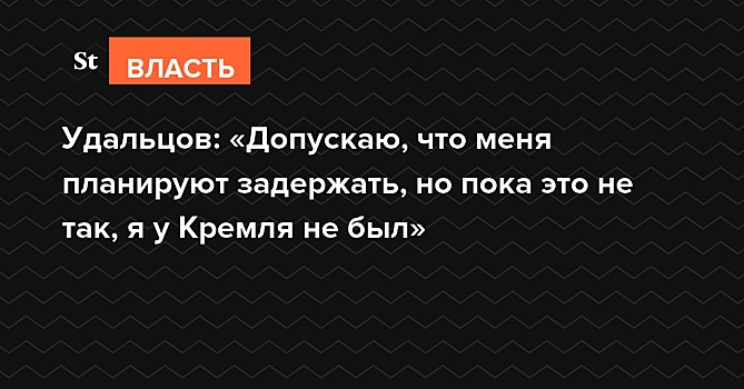 Удальцов: Допускаю, что меня планируют задержать, но пока это не так, я у Кремля не был