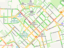 В центре Рязани собралась пробка из-за ДТП с маршруткой у филармонии