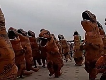 Видео дня: динозавры пробежали по Нижневолжской набережной