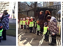 В Митине для детей организовали акцию «Шагающий автобус»