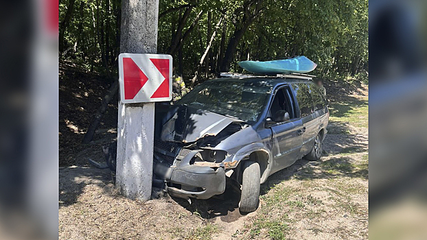 В Крыму устанавливаются обстоятельства аварии, в которой водитель минивэна въехал в опору ЛЭП