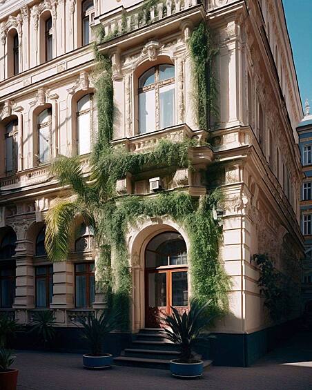 Что если бы все исторические здания Петербурга заросли тропическими растениями?