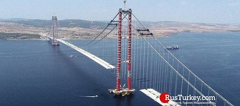 В Турции продолжается строительство моста «Чанаккале 1915»