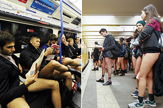 В мире прошёл флешмоб «В метро без штанов»