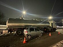 В Кирове Daewoo Matiz столкнулась с грузовиком