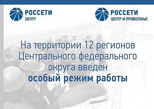 12 филиалов «Россети Центр» и «Россети Центр и Приволжье» переведены в особый режим работы
