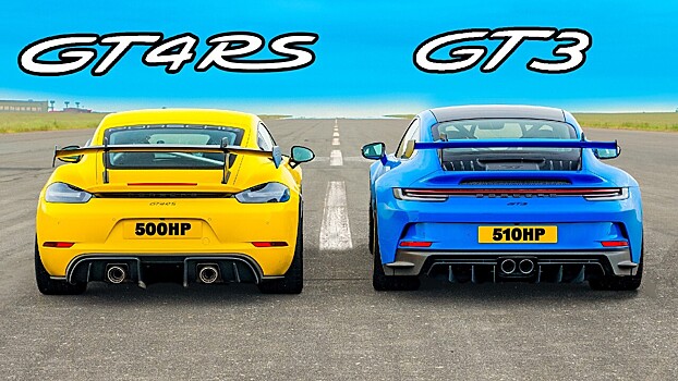Видео: спорткары Porsche 911 и Porsche 718 с одним и тем же мотором сошлись в дуэли на прямой