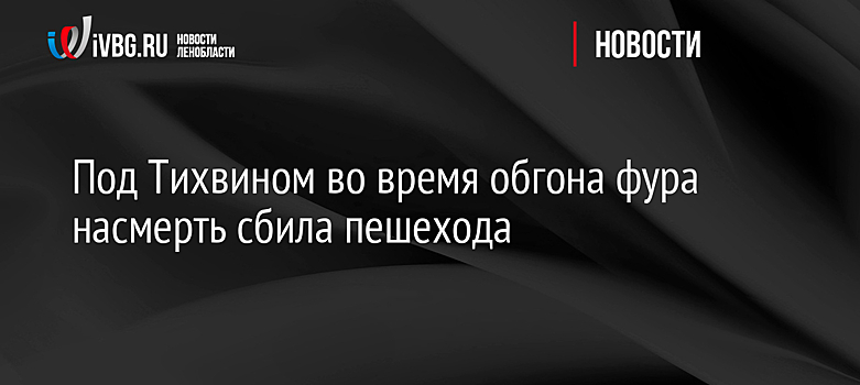 Под Тихвином во время обгона фура насмерть сбила пешехода
