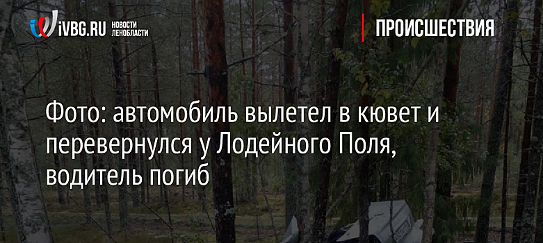 Фото: автомобиль вылетел в кювет и перевернулся у Лодейного Поля, водитель погиб