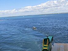 Внедорожник "сбежал" от хозяина с парома во время переправы