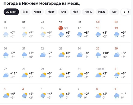 Потепление до +12°C надвигается на Нижний Новгород