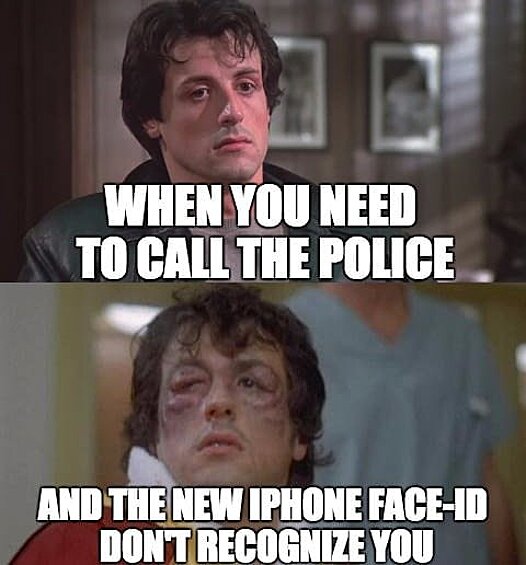 Когда тебе нужно позвонить в полицию, но новый айфон не может распознать твое лицо