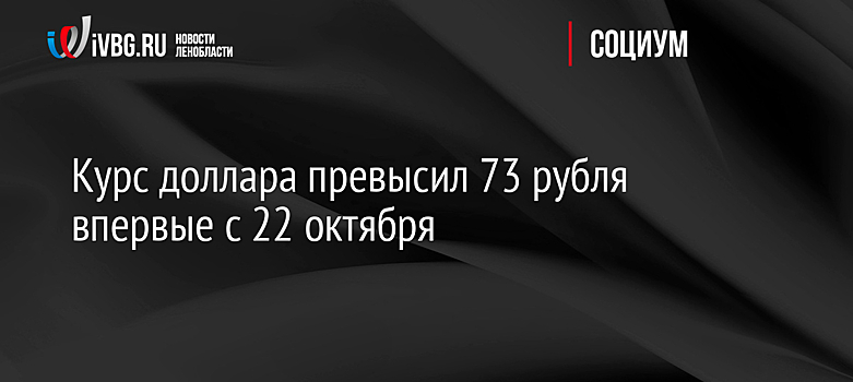 Курс доллара превысил 73 рубля впервые с 22 октября