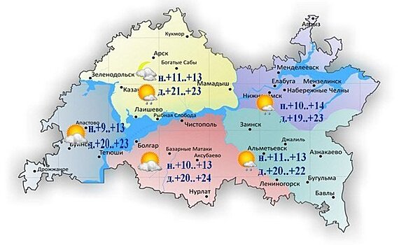Сегодня в Татарстане ожидается до +24 градусов