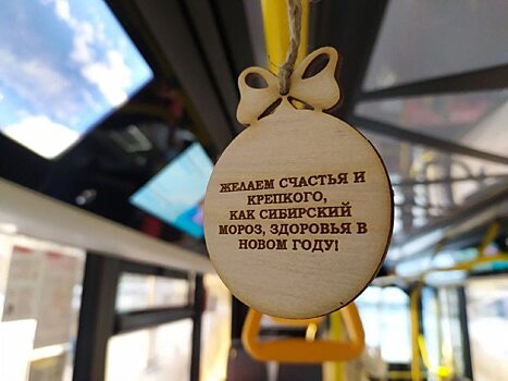 В общественном транспорте Красноярска появились оригинальные поздравления с Новым годом