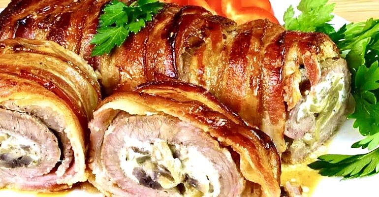 Свиные рулетики с грибами и сыром рецепт – Русская кухня: Основные блюда. «Еда»