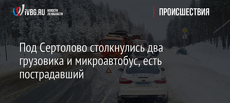 Под Светогорском столкнулись два грузовика и микроавтобус, есть пострадавший
