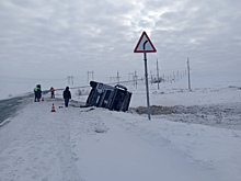 На трассе «Гай – Ириклинский» перевернулся грузовик: водитель погиб