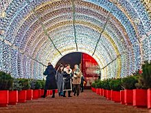 Световые тоннели установили в Москве в преддверии Нового года