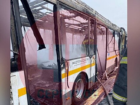 Десять человек эвакуированы из загоревшегося автобуса в Подмосковье