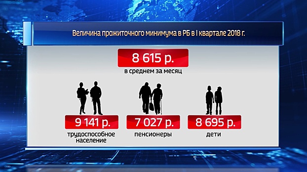 Прожиточный минимум в Башкирии в I квартале составил 8615 рублей