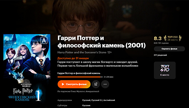 Гарри Поттер пропадет из онлайн-кинотеатров в России