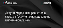 Депутат Марданшин рассказал о спорах в Госдуме по поводу запрета шипованной резины