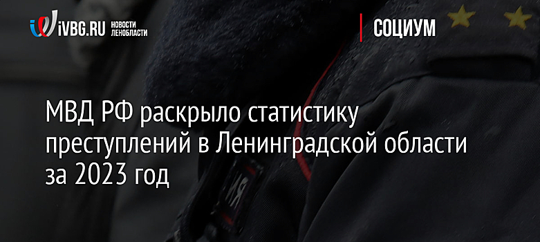 МВД РФ раскрыло статистику преступлений в Ленинградской области за 2023 год