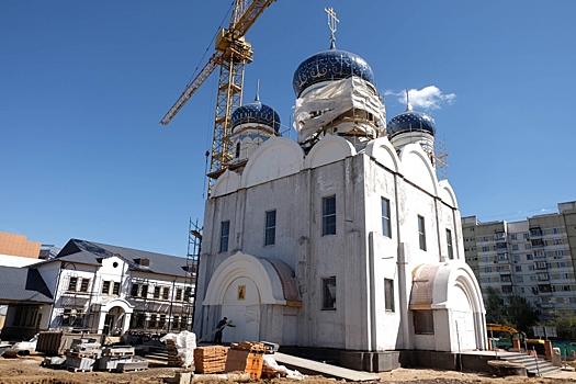 Строительство храмового комплекса с храмом Феодора Ушакова в Южном Бутове близится к завершению
