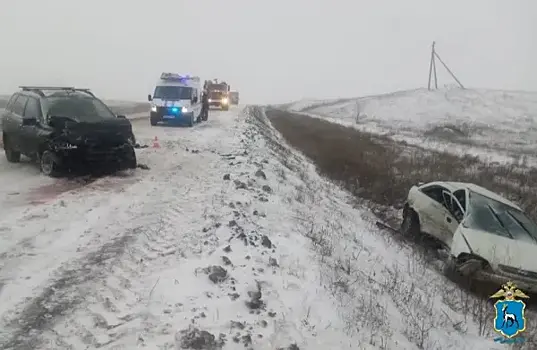В Самарской области после ДТП иномарки с "Калиной" госпитализировали двух человек