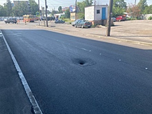 В Курске на свежеотремонтированной улице Межевая образовалась дыра