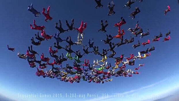 Попытка побить мировой рекорд по командному прыжку с парашютом