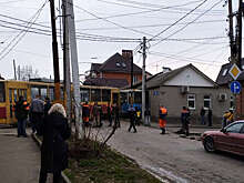 В Ростове-на-Дону столкнулись два трамвая, один из них въехал в дом