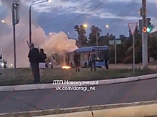 Автобус загорелся на одной из новокузнецких улиц