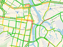 Утром пензенские автомобилисты теряют время в пробке в районе Центрального рынка
