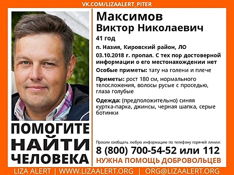 Мужчина с татуировкой в виде пламени пропал в Кировском районе