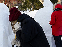 В Первомайском сквере Новосибирска стартовал фестиваль снежной скульптуры