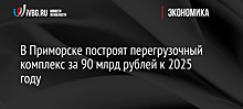 В Приморске построят перегрузочный комплекс за 90 млрд рублей к 2025 году