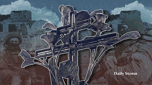 Даже розы. Автор установленного в Судже креста рассказал, что он полностью выкован из гильз и осколков снарядов