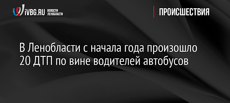 В Ленобласти с начала года произошло 20 ДТП по вине водителей автобусов