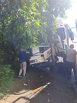 На улице Новоажимова в Ижевске грузовик врезался в световую опору