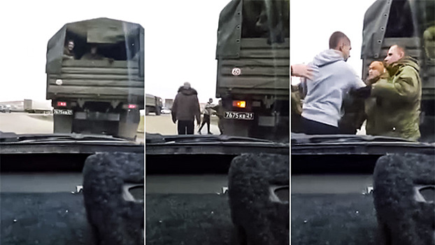 А ты смелый парень! Водитель вышел на разборку со взводом солдат